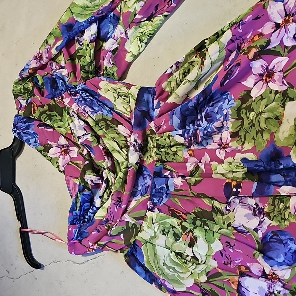Nwt Floral One-Shoulder Dress - Picture 3 of 5